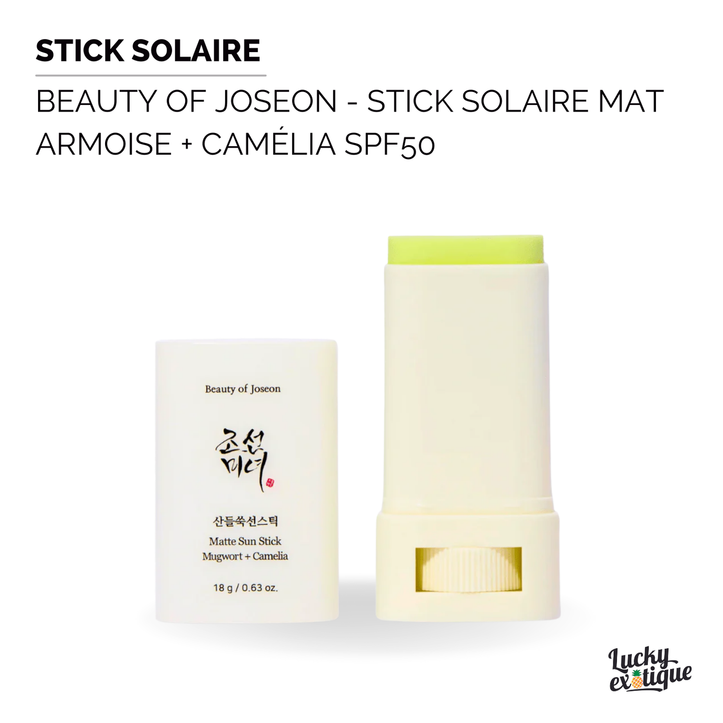 Beauty of Joseon - Stick Solaire Mat Armoise + Camélia SPF50