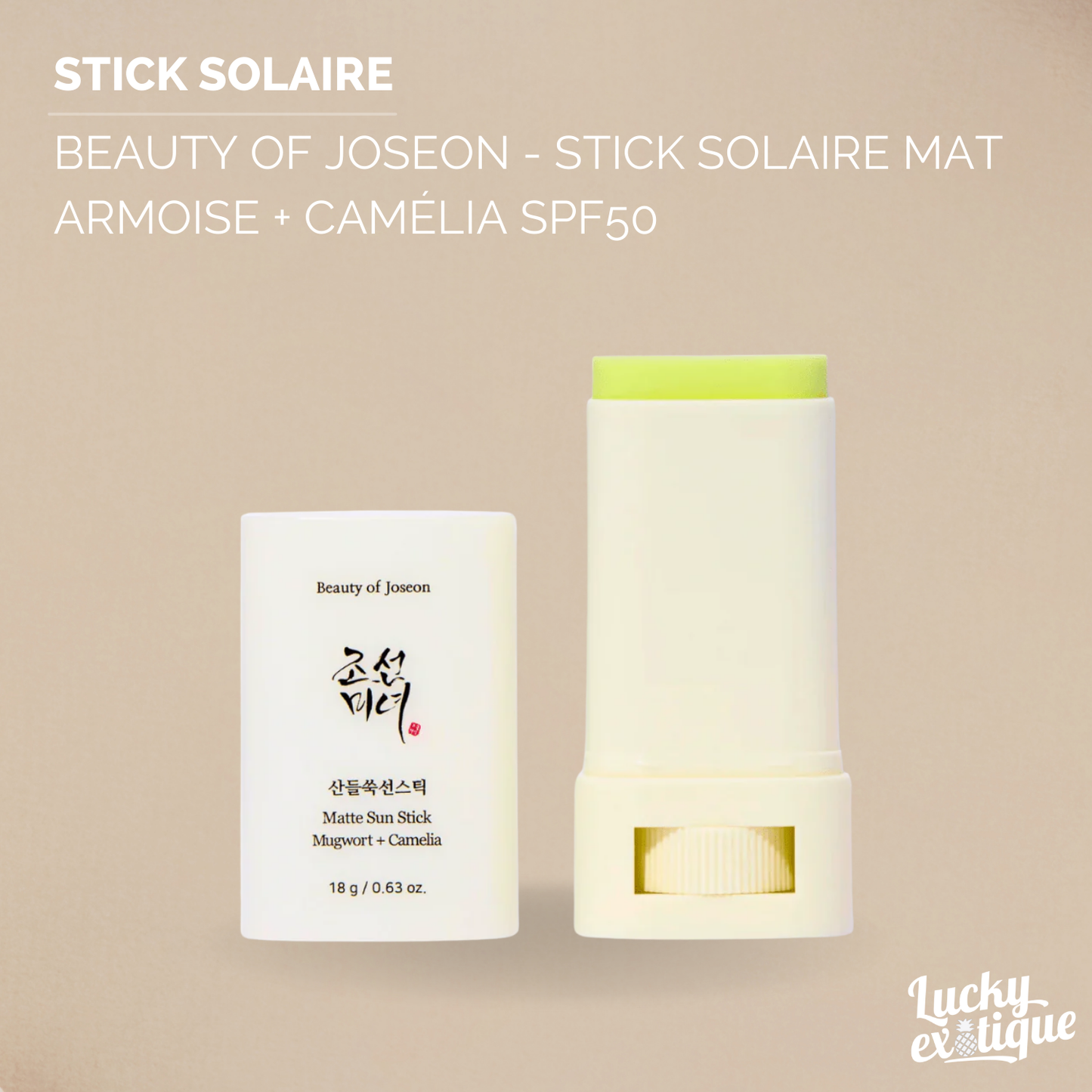 Beauty of Joseon - Stick Solaire Mat Armoise + Camélia SPF50
