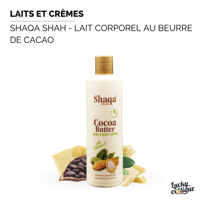 SHAQA SHAH - Lait corporel à base de beurre de cacao 1L