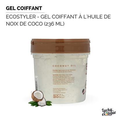 ECOSTYLER - Gel coiffant à l'huile de noix de coco (236 ml)