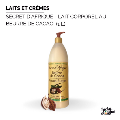 SECRET D'AFRIQUE - Lait corporel au beurre de cacao 1L
